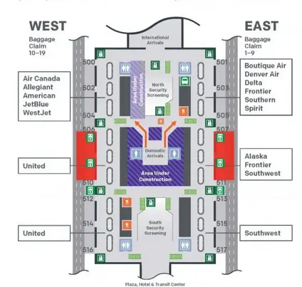 Level 6 of Denver Airport Jeppesen Terminal